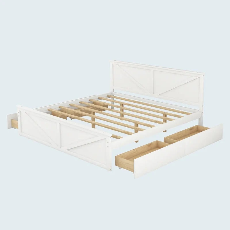 Lit plateforme en bois King Size
