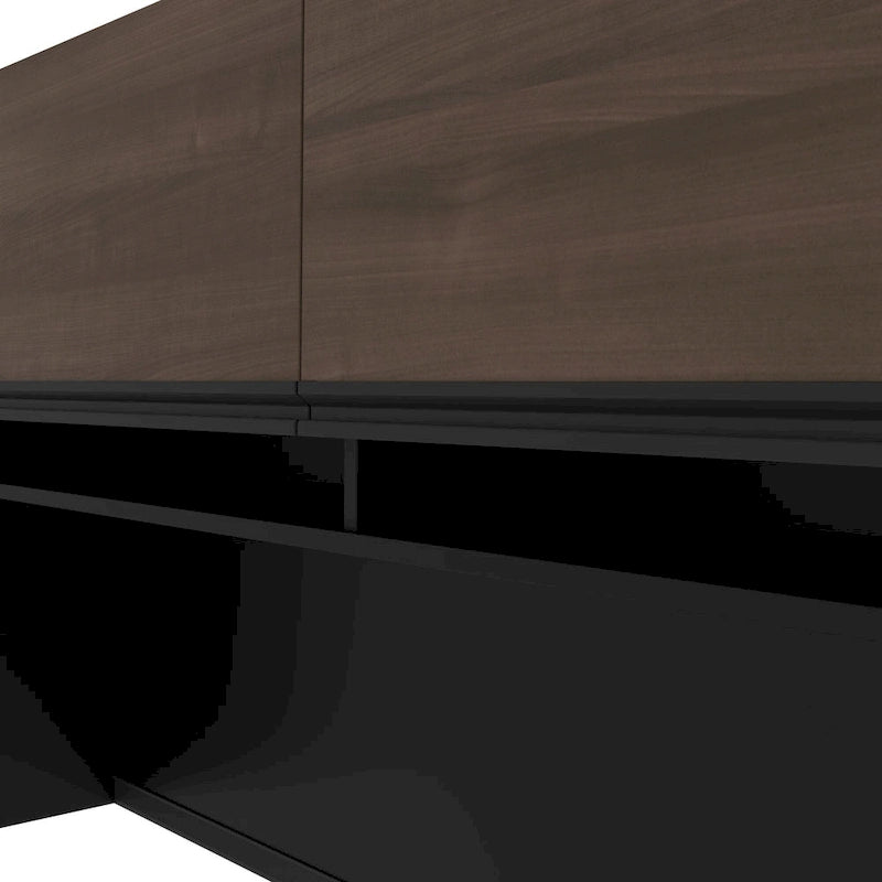 Bureau en L de 183 cm avec huche, caisson à tiroirs, tablette coulissante pour clavier et support d'unité centrale