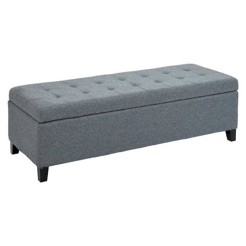 Banc de rangement capitonné en tissu de 51 pouces