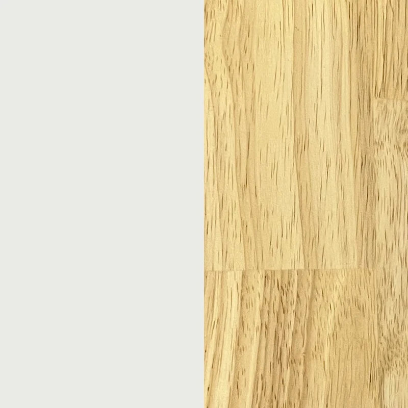 Table à manger rectangulaire en bois d'hévéa style ferme - Crème