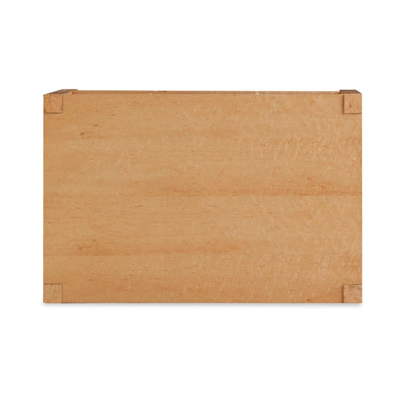 Table de chevet à 2 tiroirs en bois d'acacia avec accents en laiton