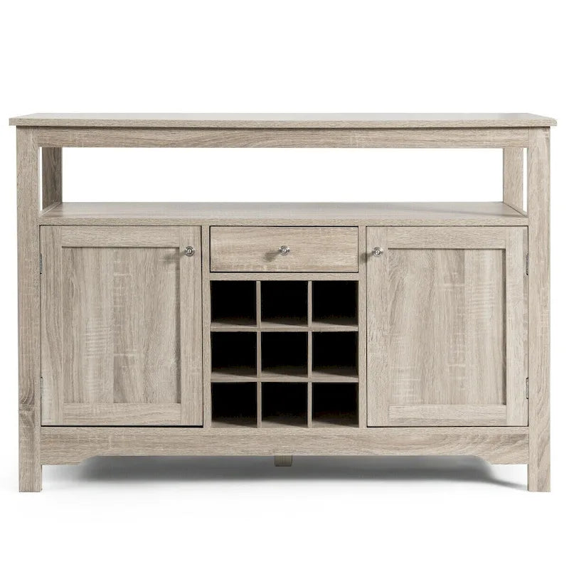 Desserte de salle à manger/buffet avec rangement à vin, style transitionnel - 115,5 x 40,5 x 80 cm (L x l x H)