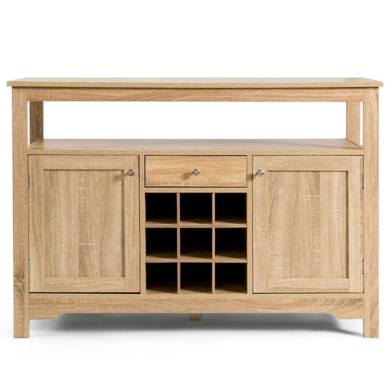 Desserte de salle à manger/buffet avec rangement à vin, style transitionnel - 115,5 x 40,5 x 80 cm (L x l x H)