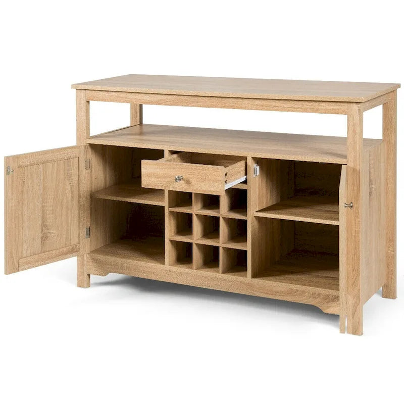 Desserte de salle à manger/buffet avec rangement à vin, style transitionnel - 115,5 x 40,5 x 80 cm (L x l x H)