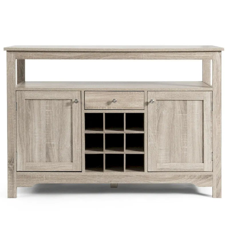 Desserte de salle à manger/buffet avec rangement à vin, style transitionnel - 115,5 x 40,5 x 80 cm (L x l x H)