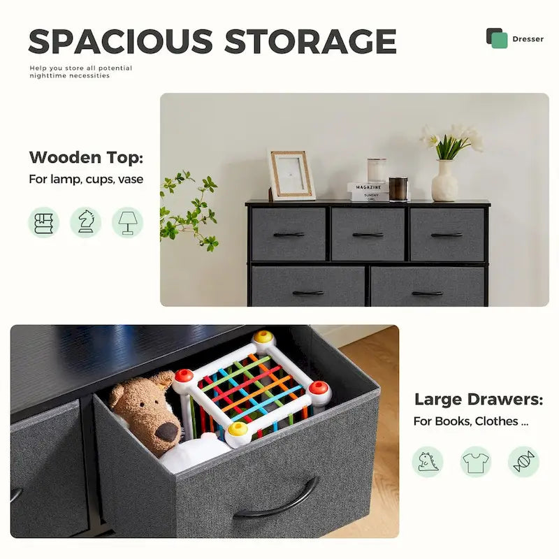 7 espaces de rangement, casiers de garde-robe assemblés, casiers de mobilier de chambre à coucher