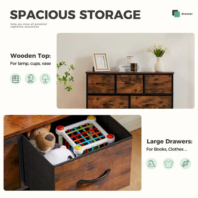 7 espaces de rangement, casiers de garde-robe assemblés, casiers de mobilier de chambre à coucher