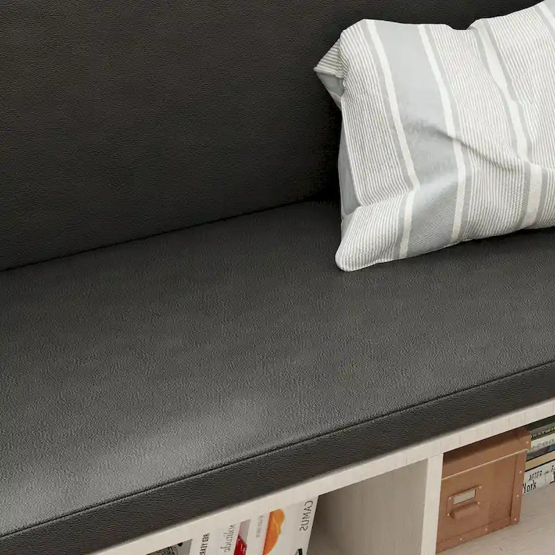 Banc de rangement à chaussures blanc avec siège coussiné et étagères réglables