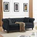 Canapé Chesterfield 3 places capitonné avec accoudoirs roulés et clous décoratifs