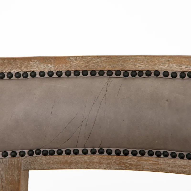 Chaises de salle à manger en cuir pleine fleur avec cadre en bois dur courbé