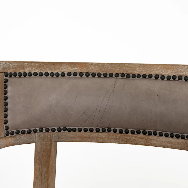 Chaises de salle à manger en cuir pleine fleur avec cadre en bois dur courbé