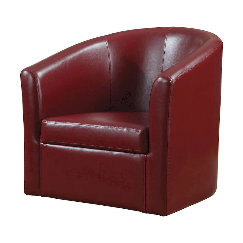 Fauteuil d'appoint compact rouge à dossier incurvé