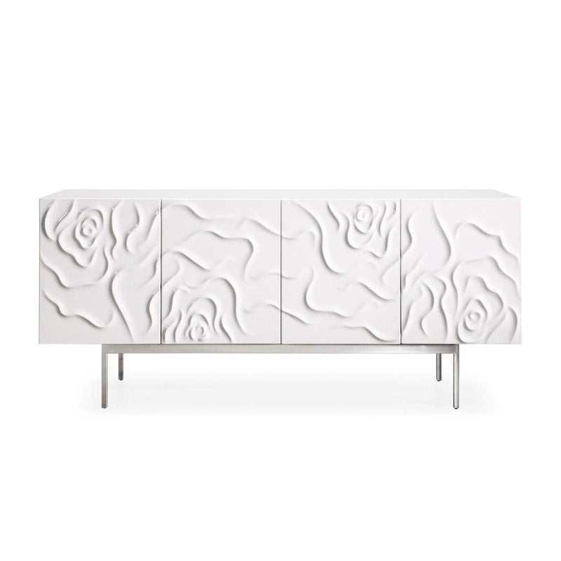 Buffet moderne blanc laqué avec portes à fermeture douce