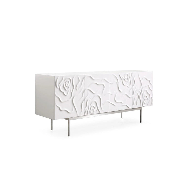 Buffet moderne blanc laqué avec portes à fermeture douce