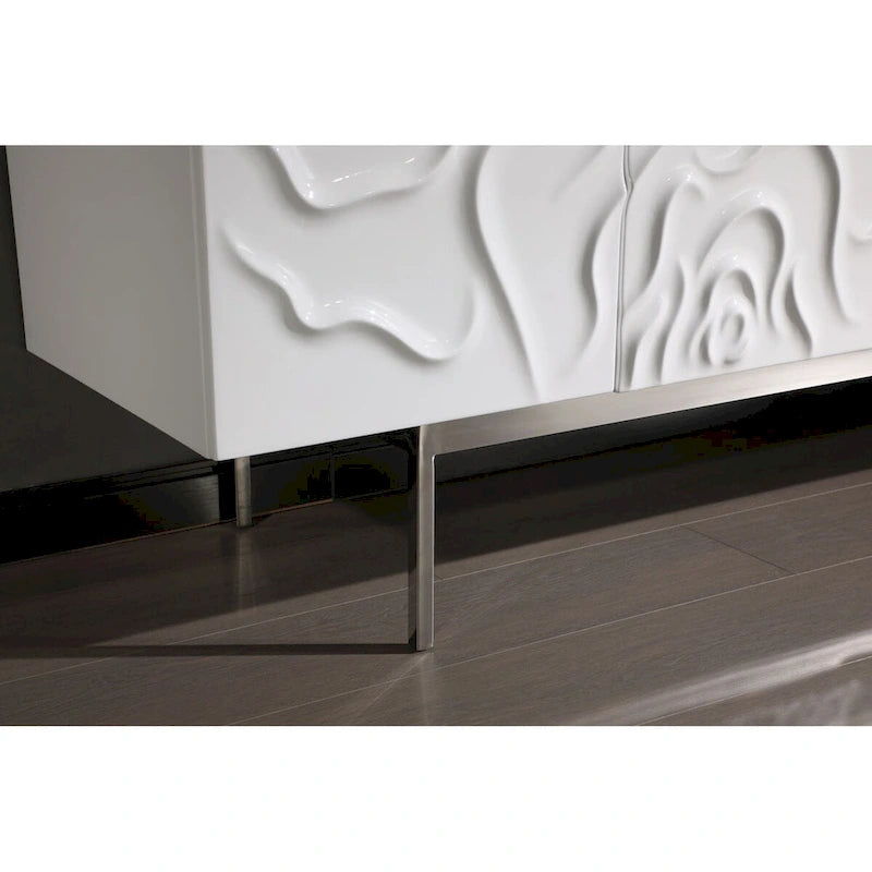 Buffet moderne blanc laqué avec portes à fermeture douce