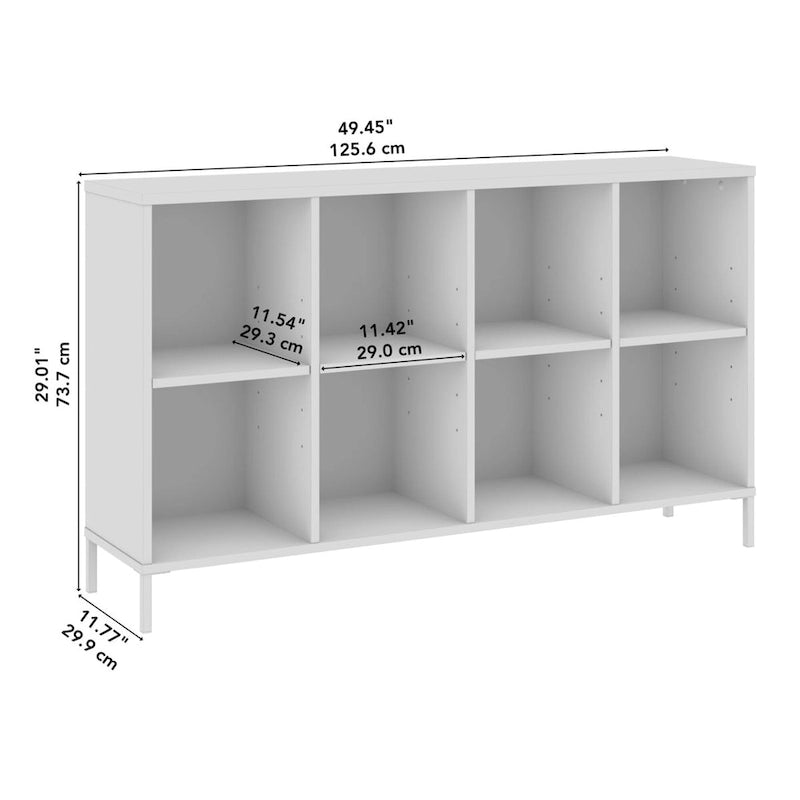 Bibliothèque de rangement 8 cubes avec étagères réglables