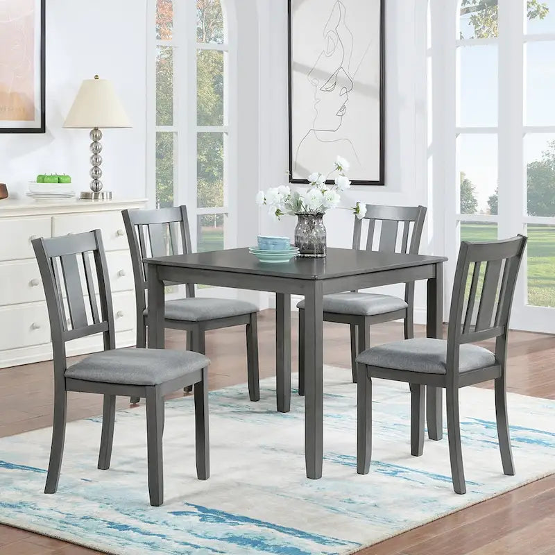 Table à manger carrée en bois pour 4 personnes, idéale pour les petits espaces