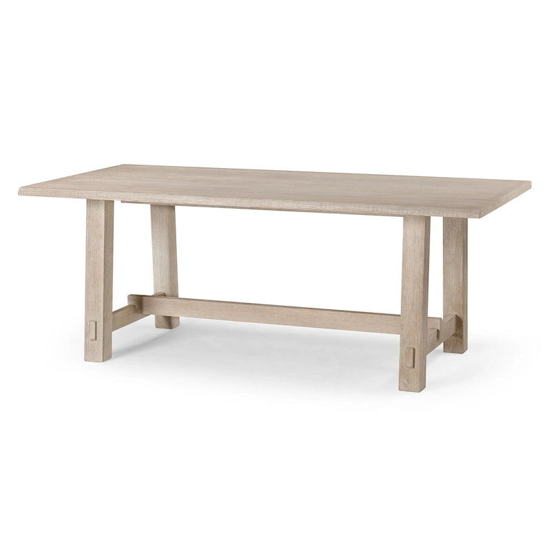Table de salle à manger rectangulaire en bois massif, fini noir vieilli