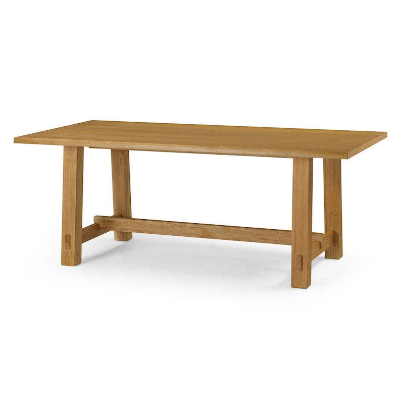 Table de salle à manger rectangulaire en bois massif, fini noir vieilli