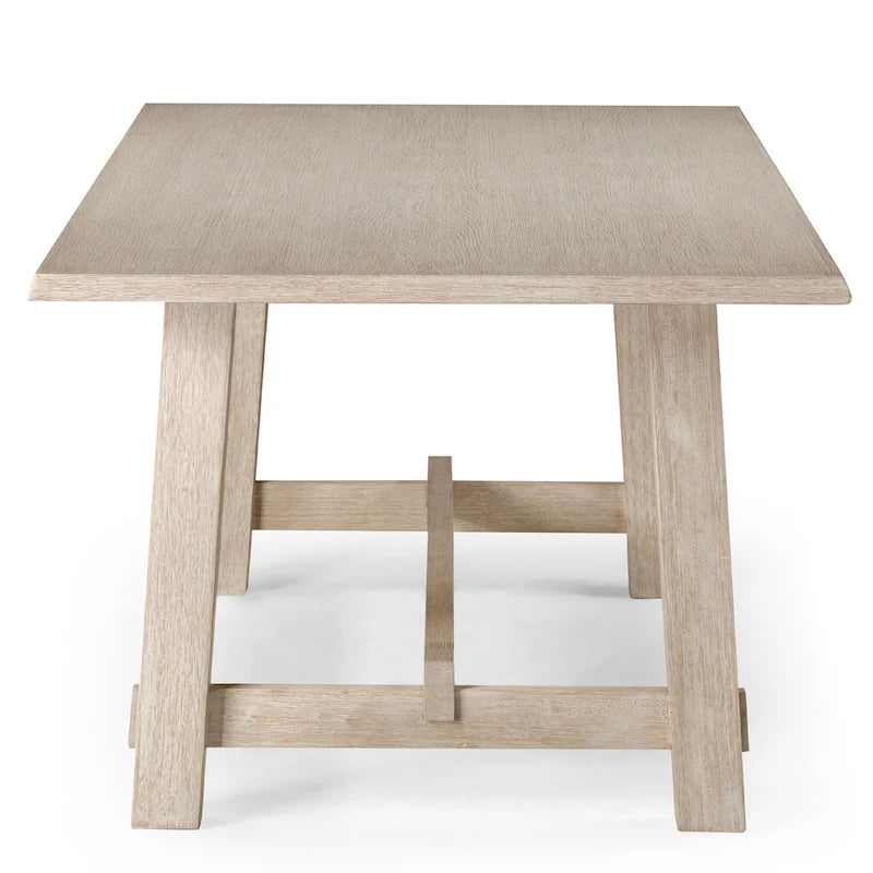 Table de salle à manger rectangulaire en bois massif, fini noir vieilli