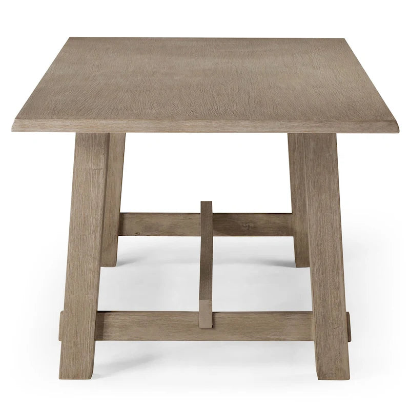 Table de salle à manger rectangulaire en bois massif, fini noir vieilli