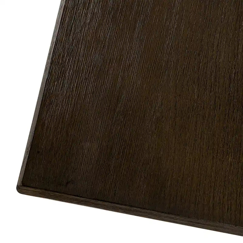 Table de salle à manger rectangulaire en bois massif, fini noir vieilli