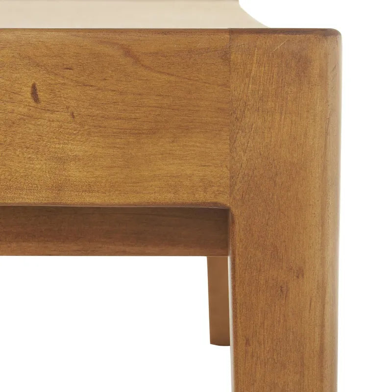 Banc d'intérieur traditionnel fait main en bois avec assise en corde tressée - Marron